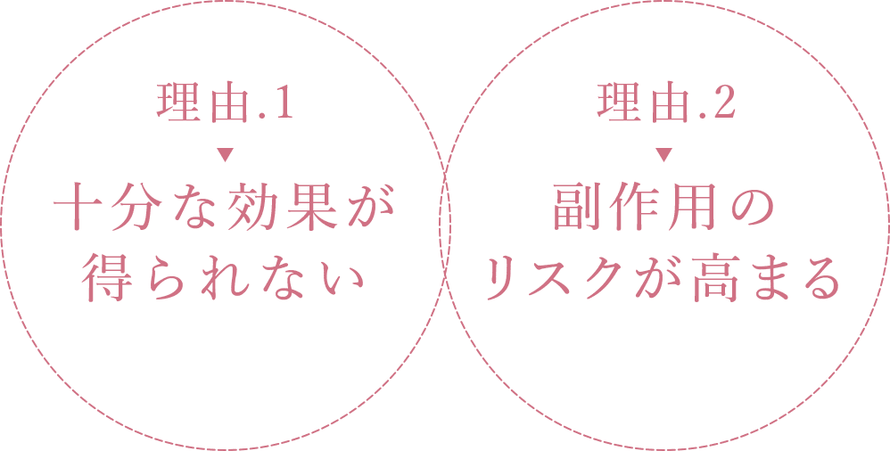 十分な効果が得られないこと